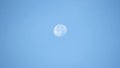 Full moon In the morning moving fast In a bright sky and cloud moving fast