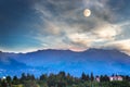 Full moon in Anchorage, Alaska.