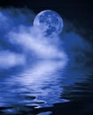 Měsíc v úplňku v noci 