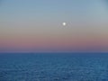 Full moon night in Baltic Sea summer midnight sun, pastel color, cruise, twilight, no darkness, seascape, nature wallpaper,