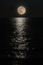 Full moon at night over the sea Royalty Free Stock Photo