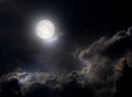 The full moon in the night sky Royalty Free Stock Photo