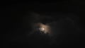 Full moon night sky. Moon time lapse. Moonlight. Clouds and moon