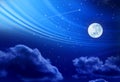 Full Moon Night Sky Stars Royalty Free Stock Photo