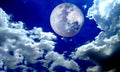 Full moon night sky. vector illustration Royalty Free Stock Photo