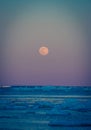 Full moon over the Atlantic ocean Royalty Free Stock Photo