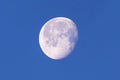 Full moon over blue sky in the morning