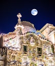 Full moon over Casa BatllÃÂ³