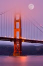 Full Moon over the Golden Gate Bridge Royalty Free Stock Photo