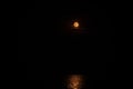 Thunder Moon Full Moon Reflecting Over Lake Royalty Free Stock Photo