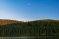 Full moon over mountain lake Royalty Free Stock Photo