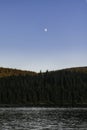 Full moon over mountain lake Royalty Free Stock Photo