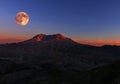 Full Moon over Mt St Helens