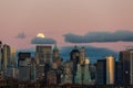 Moon over New York City Royalty Free Stock Photo