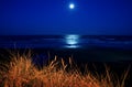 Full moon over Newport beach Royalty Free Stock Photo