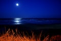 Full moon over Newport Beach Royalty Free Stock Photo