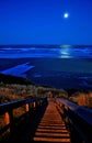 Full moon over Newport beach Royalty Free Stock Photo