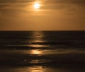 Full moon over the ocean Royalty Free Stock Photo