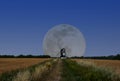 A full moon over Pitstone Windmill in Buckinghamshire Royalty Free Stock Photo