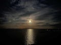 Full moon over the Rappahannock River Royalty Free Stock Photo