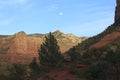 Full moon over red rocks Royalty Free Stock Photo