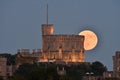 The Full Moon over the Round Tower Windsor Castle Berkshire England Royalty Free Stock Photo