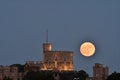 Full Moon over the Round Tower Windsor Castle Royalty Free Stock Photo