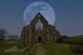 A full moon over the Royal Garrison Church in Portsmouth, Hampshire Royalty Free Stock Photo