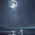 full moon over sea, an AI generated image