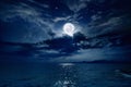 Full Moon Over Sea