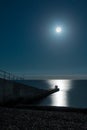 Full moon over sea Royalty Free Stock Photo