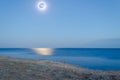 Full moon over the sea Royalty Free Stock Photo
