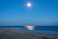 Full moon over the sea Royalty Free Stock Photo