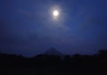 Full Moon over Volcano in Jungle