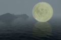 Full moon over water with reflections Royalty Free Stock Photo