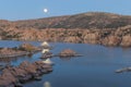 Full Moon Over Watson Lake Royalty Free Stock Photo