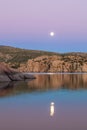 Full Moon Over Watson Lake Royalty Free Stock Photo