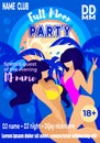 Full Moon Party Advertising Poster for Night Club Royalty Free Stock Photo