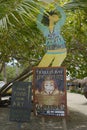 Full Moon Party sign and New Year`s Eve sign at Trellis Bay, Beef Island, BVI