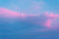 Full moon and pink clouds at sunset. Nature background. Soft focus Royalty Free Stock Photo