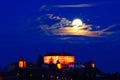 Full Moon And Ptuj Castle, Slovenia Royalty Free Stock Photo