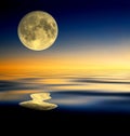 Full moon reflection Royalty Free Stock Photo