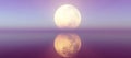 full moon reflection on the water illustration Royalty Free Stock Photo