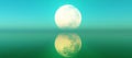 full moon reflection on the water illustration Royalty Free Stock Photo