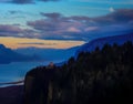 Full Moon Rising Over Crown Point on the Columbia River Royalty Free Stock Photo