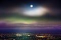 Full moon rising over Orange County, California Royalty Free Stock Photo