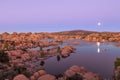 Full Moon Over Watson Lake Royalty Free Stock Photo