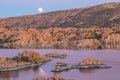 Full Moon Over Watson Lake Prescott Arizona Royalty Free Stock Photo
