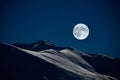 Full moon rising over the Talkeetna mountain Range, Hatcher Pass Alaska