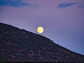 Full Moon Rising Over Treed Mountain Slope Royalty Free Stock Photo